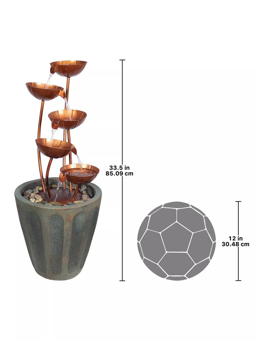 Copper Lotus Cascading Fountain - Image 3