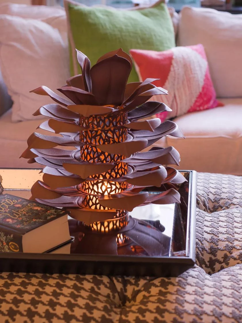 Desert Steel Pine Cone Luminary - Image 4