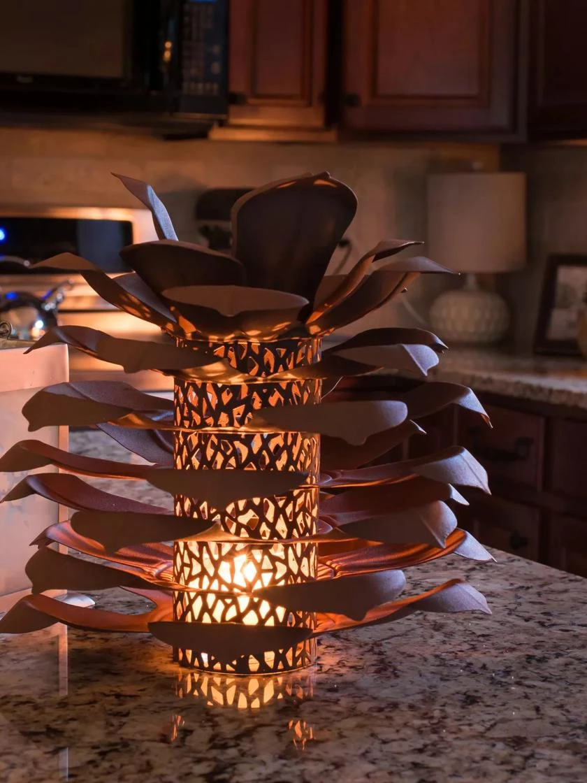Desert Steel Pine Cone Luminary - Image 3