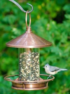 Classic Perch Bird Feeder With Copper Finish