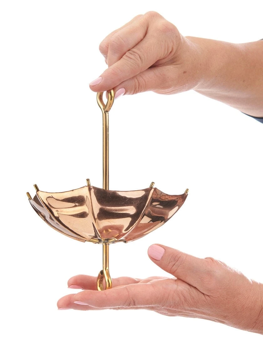 Umbrella Pure Copper Rain Chain, 8.5' - Image 2