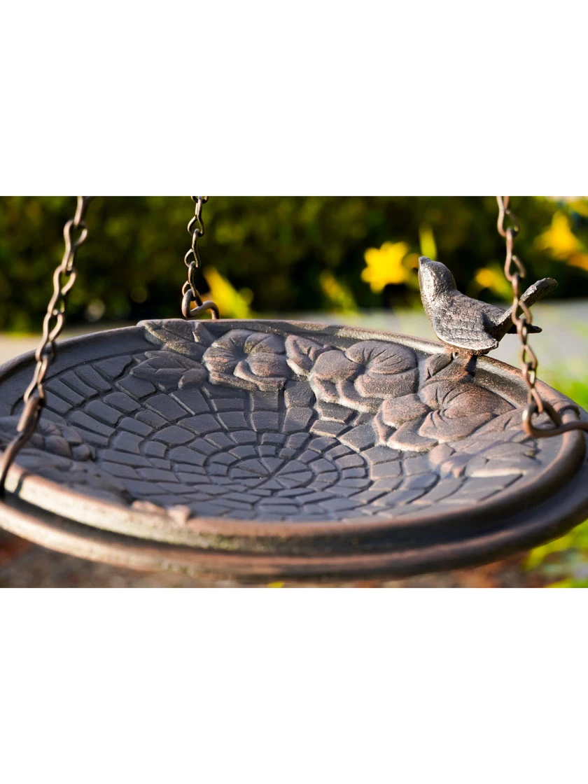 Floral Motif Hanging Birdbath - Image 3
