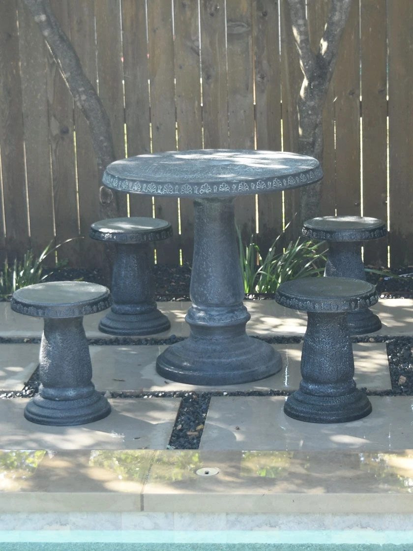 Patio Set, Round Table & 4 Stools - Image 2