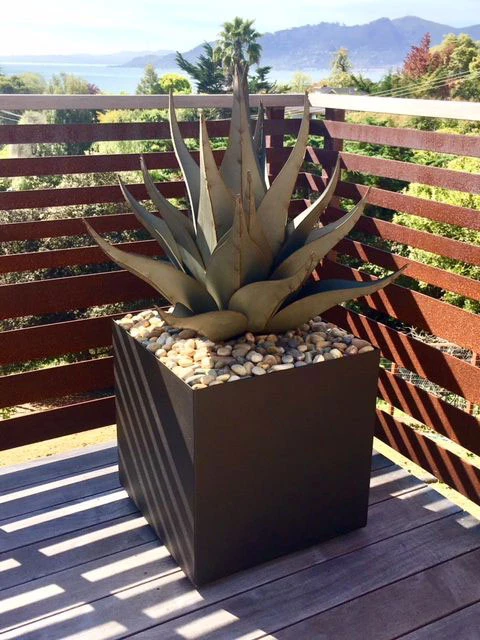 Desert Steel Sharkskin Agave Sculpture - Image 2