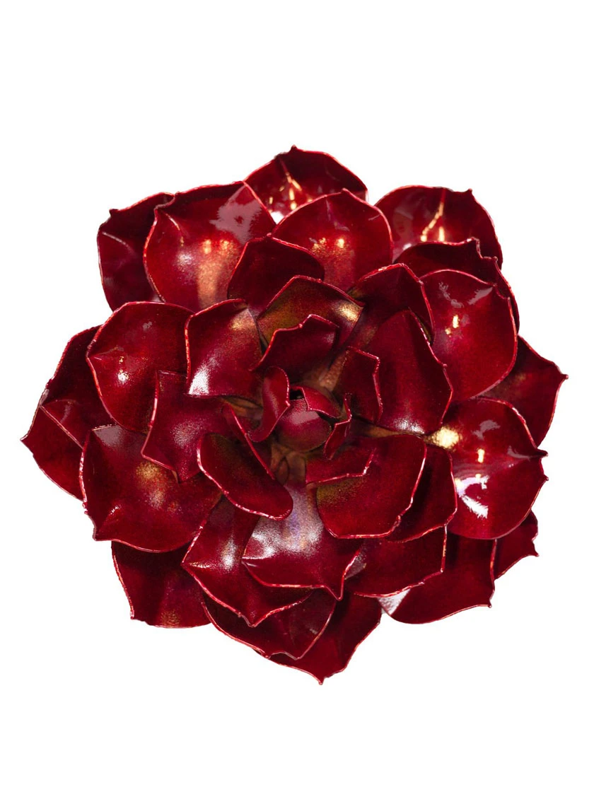 Desert Steel Ruby Rose Succulent Sculpture, Small - Image 2