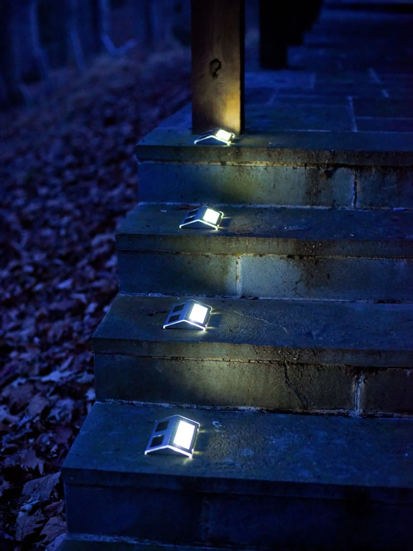 MAXSA® Solar-Powered Metal Deck Light, Set Of 4 - Image 2