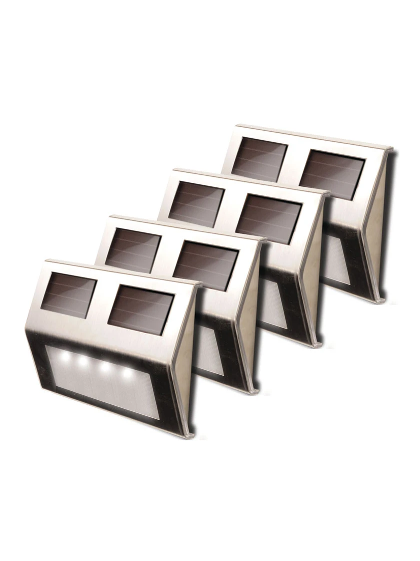MAXSA® Solar-Powered Metal Deck Light, Set Of 4 - Image 8