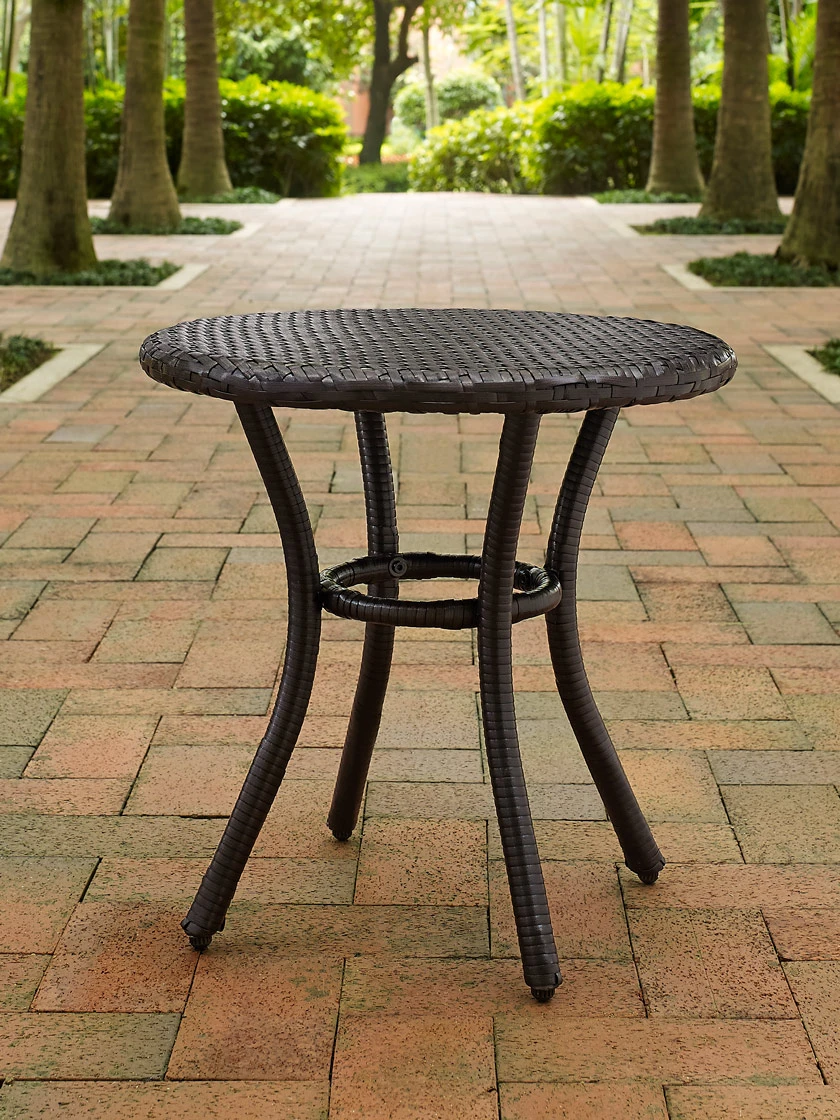 Crosley Palm Harbor Outdoor Wicker Round Side Table - Image 4