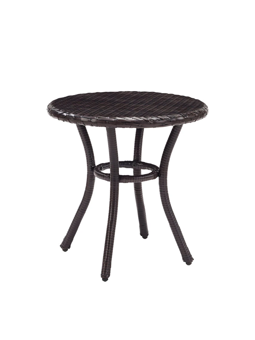 Crosley Palm Harbor Outdoor Wicker Round Side Table - Image 2