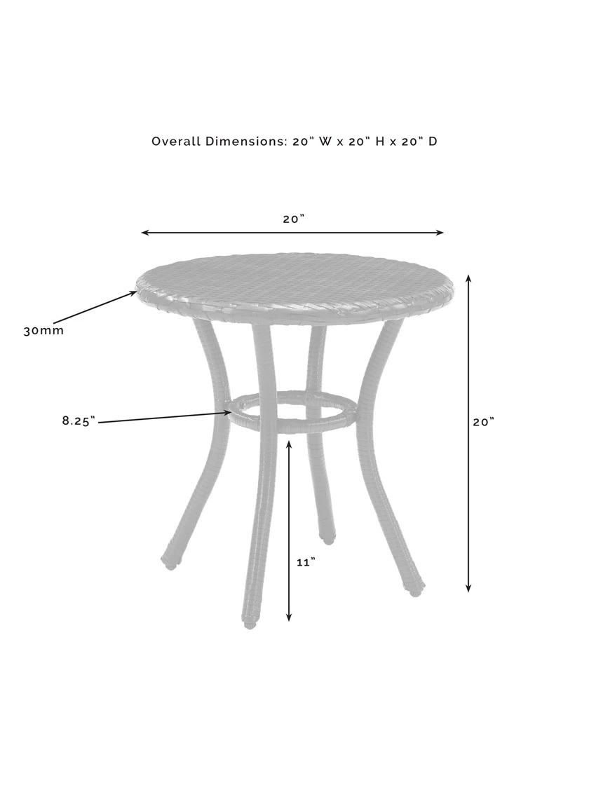 Crosley Palm Harbor Outdoor Wicker Round Side Table - Image 5