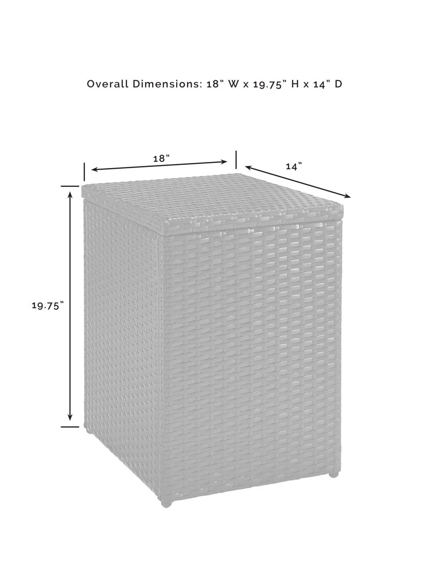 Crosley Palm Harbor Outdoor Wicker Rectangular Side Table - Image 5