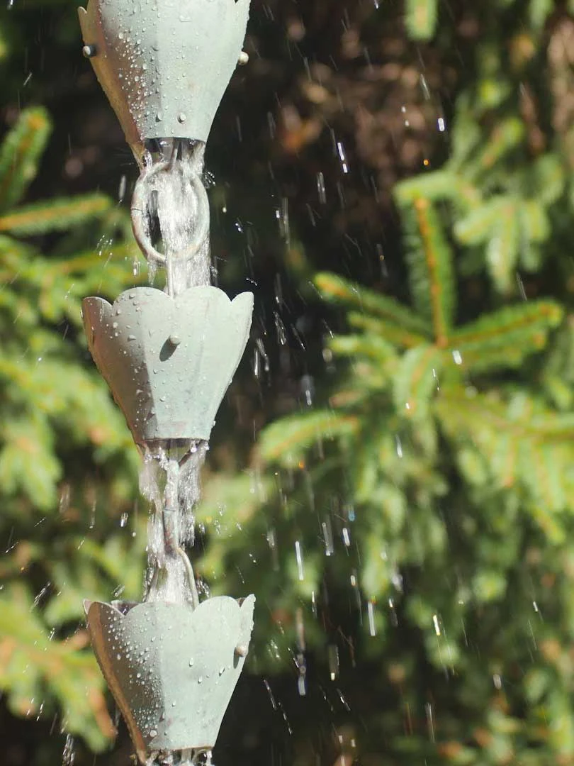 Tulip Pure Copper Rain Chain, 8.5' - Image 2